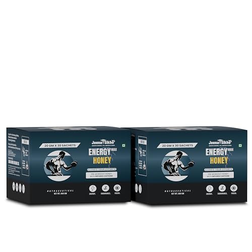 Image of Jeena Sikho Energy Max Honey | Pre-Workout Honey with Caffeine | Provides Energy, Endurance & Focus | Raw Honey Based Nutraceutical | 30 sachets (20g each), Pack of 2