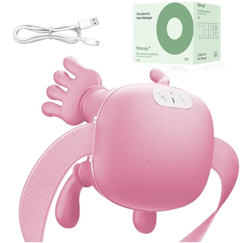 Nooydio Neck Massager, Neck and Back Massager with Heat & 4D Kneading, Shiatsu Deep Tissue Wireless Massager for Shoulder Cervical Pain Relief, Portable Rechargeable for Home Office (Pink)