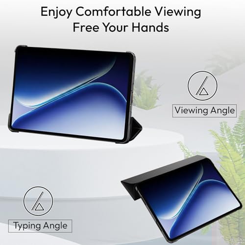 Image of Robustrion Cover for OnePlus Pad Go 2 12.1 inch Cover Case, Trifold Cover Case for OnePlus Go 2 Tablet Cover with Transparent Back [Auto Sleep Wake Support] - Black