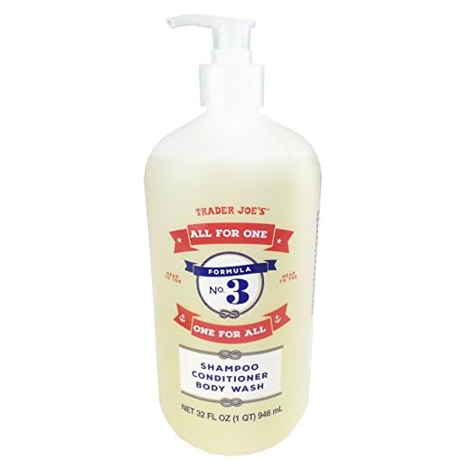 Trader Joe's Formula No.3 "All for One, One for All" Shampoo Conditioner & Body Wash 32 fl oz (1 bottle)