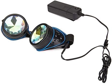 Lelinta New Kaleidoscope Goggles Steampunk illuminated Rainbow Crystal Glasses