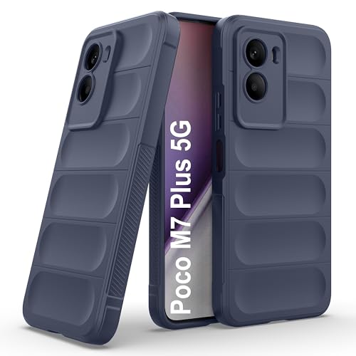 amazon basics Back Case Cover for Poco M7 Plus 5G | Compatible for Poco M7 Plus 5G Back Cover | Liquid Silicon Magic Case with Camera Protection | Sapphire