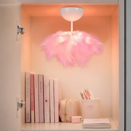 Pink Feather Magnetic Locker Light for School Locker Battery Operated