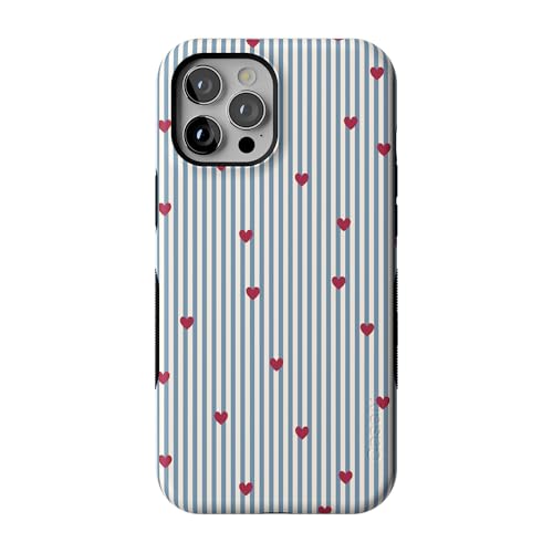 Casely iPhone 12 Pro Max Case | Love Lines | Blue Stripes | Bold Protective Design | Compatible with MagSafe