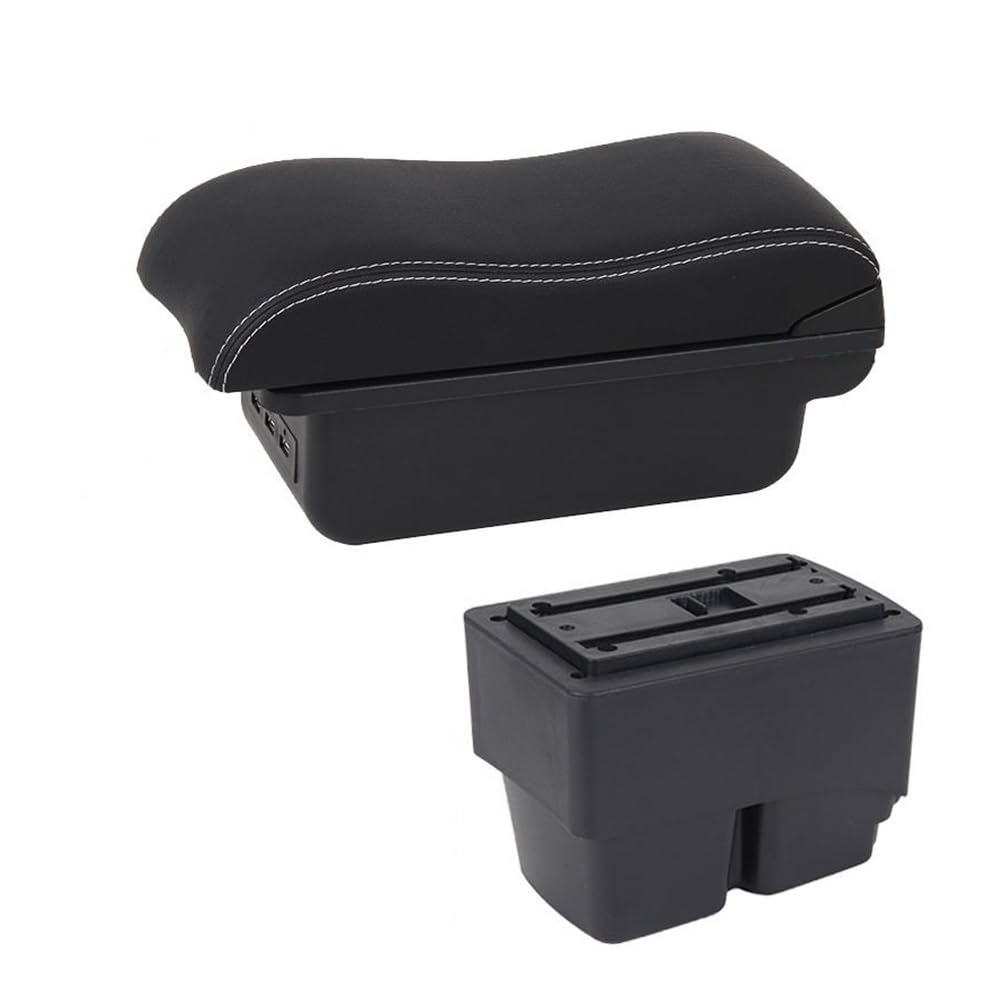 Aierdeyp B3 Black White 3Usb Car Armrest Box For Ford For Fiesta Car Armrest Box