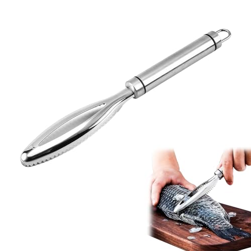 Fish Scales Scraping Tool,Fish Scaler Tool Stainless Steel Fish Scaler Remover No Mess,Fish Scaling Knife Scale Scraping Tool, Fish Scaler, 304 Stainless Steel Fish Scaler Remover (1 pcs)