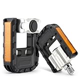 ROCKBROS 折り畳みペダル 自転車 ペダル 折りたたみペダル アルミ合金 シールドベアリング 9/16" 軽量 滑り止め 耐久性 リフレクター付 折りたたみ自転車 シティサイクル mtb マウンテンバイク ロードバイク（左右セット）