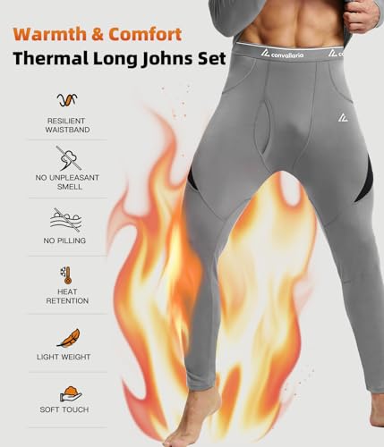 Image of CL convallaria Thermal Underwear Long Johns Set Mens Winter Gift Hunting Gear Sport Base Layer Bottom Top