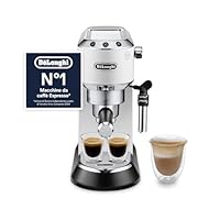 De'Longhi Dedica EC685.W Macchina da Caffè Espresso Manuale e Cappuccino, Caffè in Polvere o in Cialde E.S.E., 1350 W, Bianco
