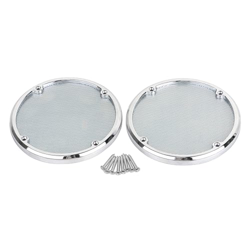 Image of Rear Speaker Grill Mesh Cover For Harley Road Glide Electra Glide Tri Glide Ultra Limited 2014-2023,Chrome Mesh+Chrome Trim