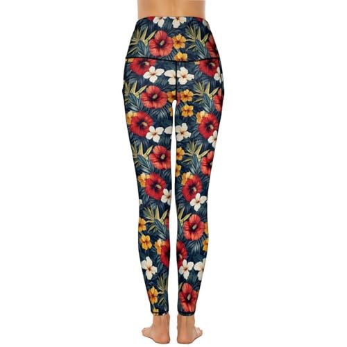 Legging imprimé fleurs tropicales taille haute anti-transpensation - 5