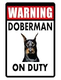 BDTS Señal metálica de Metal de 20 x 30 cm con Texto en inglés Guard Dog Doberman, de Aluminio Firme, no se oxida, Color Completo, Personalizable