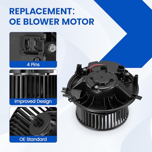 Image of HVAC Blower Motor PM5244 Compatible with Audi A3 Quattro Q3 RS3 S3, Compatible with Volkswagen Atlas e-Golf Golf GTI Jetta Tiguan for 5Q1819021A, 5Q0907521C A /C Blower Motor Assembly
