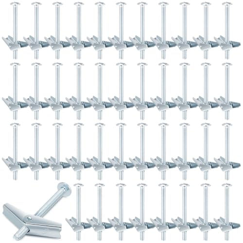 Yaocom 200 Pcs 1/4" X 3" Toggle Bolts and Wing Nut Wall Anchor for Drywall