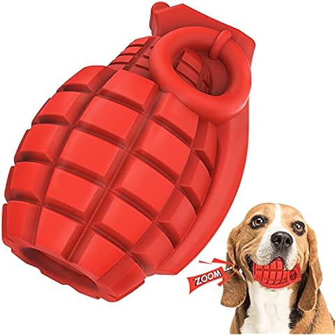 PUHOHUN Dog Chew Toys for Medium and large Chewers, Tough Squeaky Dog Toys for Large Breed, Dog Toys for Cleaning Teeth with Non-Toxic Natural Rubber Cover