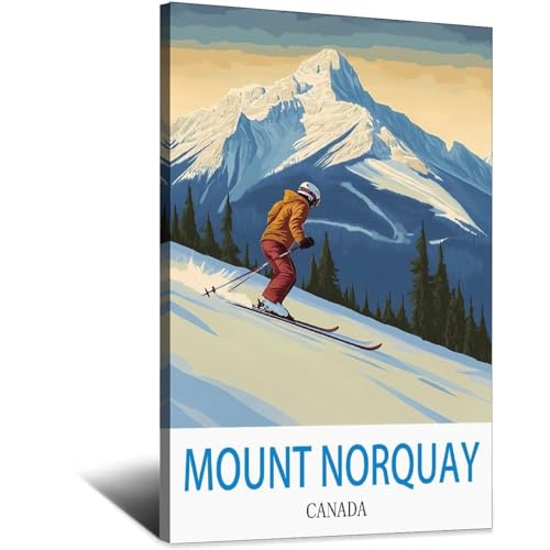 Poster de voyage vintage Mount Norquay Canada idée cadeau originale