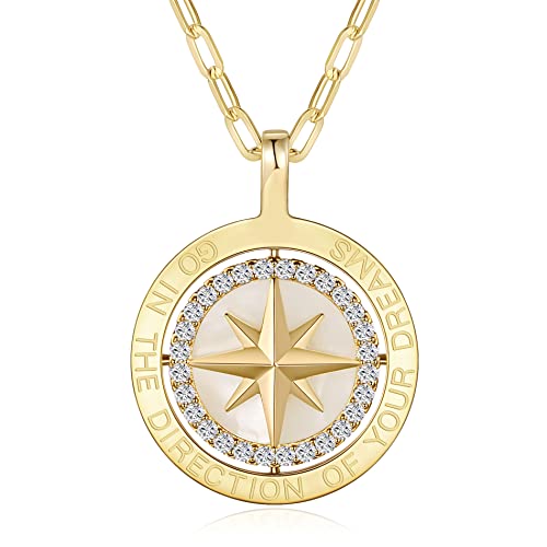 Collier boussole argent S925 et pierre de naissance pour femme