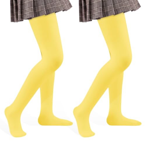Image of 2 Pack Girls Tights Dance Tights Ballet Girls School uniform Footed Leggings Stockings for Kids 1-13 Years