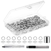 Ösenzange Set, 100 Sätze Ösen Werkzeug Kit, 6 mm Ösen Scheiben Ösen-Set, Metall Tülle Ösen, Grommet TülleWerkzeug Kit für Wasserdichte Planen Vorhänge Markisen Schuhe Taschen
