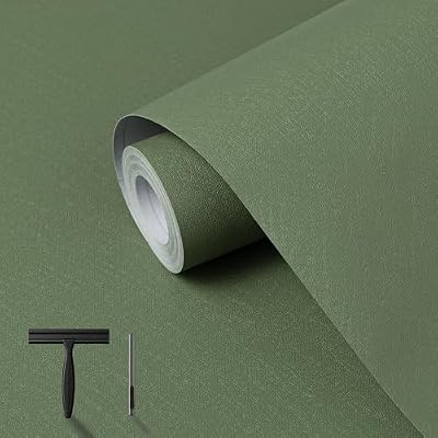 Green Peel and Stick Wallpaper 118.1''x17.7'' Green Contact Paper for Cabinets and Drawers with Tools, Removable Self Adhesive Thicken Wall Paper for Home Wall Decoration and Covering Old Furniture