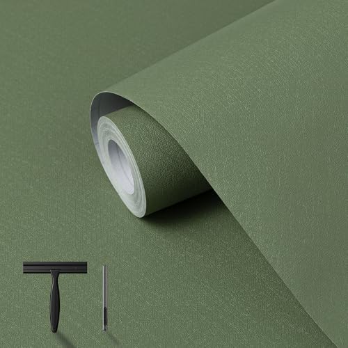 Green Peel and Stick Wallpaper Contact Paper for Cabinets with Tools