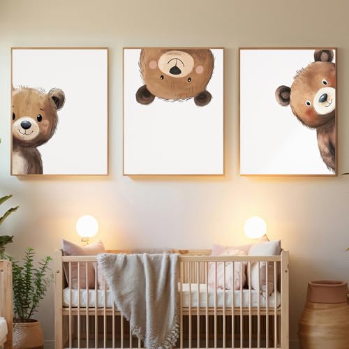 Générique 3 Affiches Ours Chambre Bebe Garcon 30x40 Decoration Ourson Chambre Bebe Terracotta Tableau Nounours Enfant Boho Poster Mural Deco Enfant Affiche...