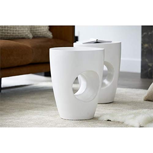 Moe's Home Collection Aylard Outdoor Stool, Ivory #TOP2