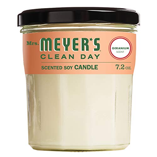 Mrs. Meyer's Soy Candle, Geranium, 7.2 Ounce Glass Jar