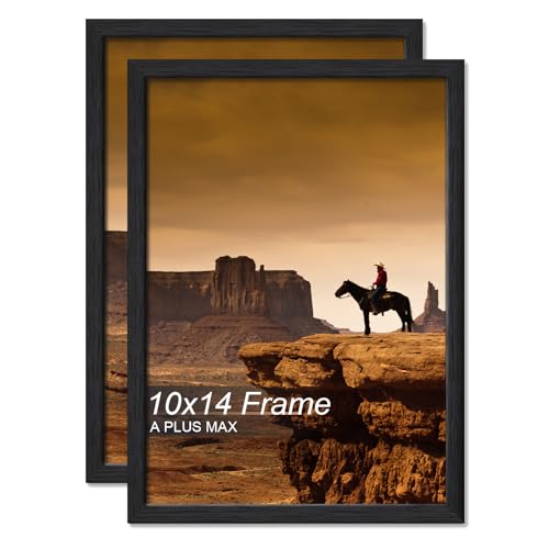 A PLUS MAX 10x14 Picture Frame Set of 2 Black Light Weight Wall Mount