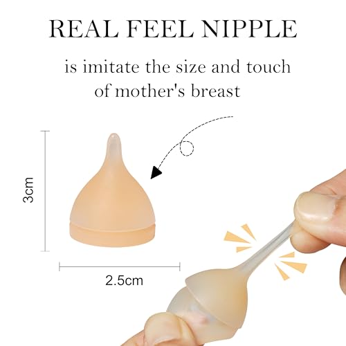 Doggiema Aufzuchtflasche Katzen Silikon Nippel mit Spritze für Neugeborene Kätzchen, Welpen, Eichhörnchen Haustier nippel
