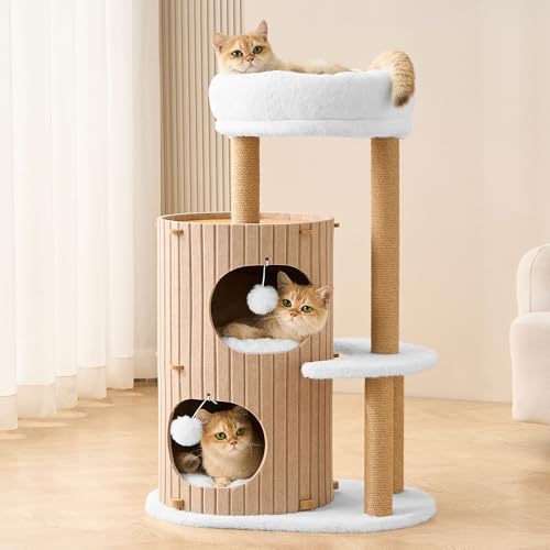 Kicari Modern Cat Tree for Indoor Cats Large Adult