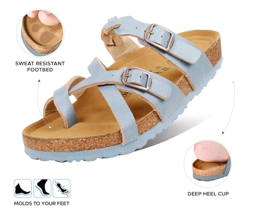 Image of AEROTHOTIC Recovery Slides for Women Cork Footbed Adjustable Straps Sandals