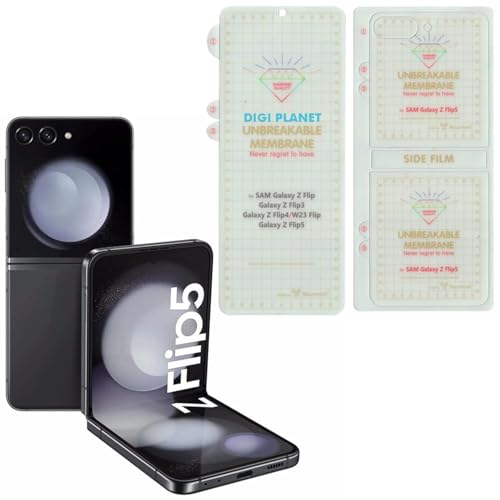 Image of TechTrendz Edge To Edge Screen Guard for Samsung Galaxy Z Flip 5 Unbreakable Membrane Diamond Quality Film Screen Protector (Front & Back) - Clear Screen Guard