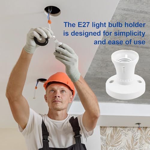 1 Pcs E27 Ceiling Mounted Screw Socket, E27 Lamp Base Socket Converter, LightBulb SocketLamp Fitting, Light Bulb Holder Lamp Bases, E27Light Bulb Holder for Ceiling PendantE27 Screw Fitting - Image 6