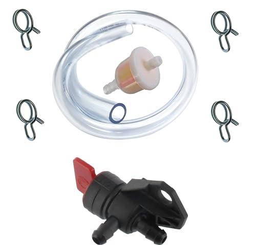 cyclingcolors grifo de combustible + manguera + filtro + abrazadera compatible con HONDA GCV 135/160 16950-ZG9-M02 cortacésped tractor 90°