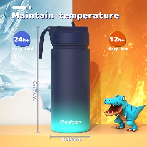 Gonfoam termo infantil de acero inoxidable con aislamiento, 16oz, 2 unidades miniatura 6
