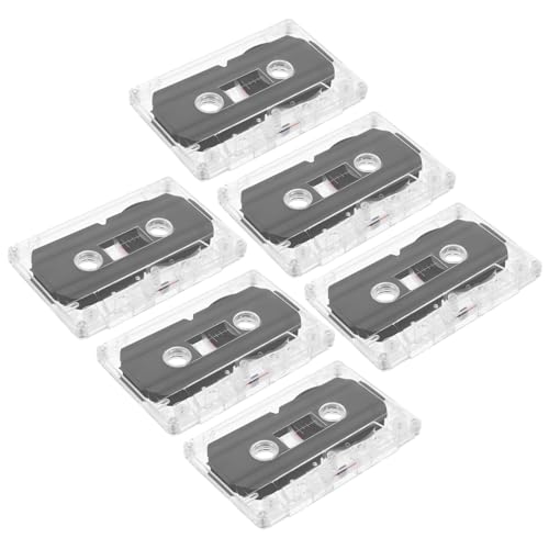 Angoily 6 Piezas Cintas de Casete Grabables Transparentes Unidades para Grabación Audio Compatible con Múltiples Reproductores con Estuche Resistente para Conferencias y Memos