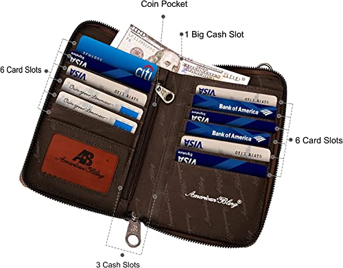 Image of Montana West Western Crossbody Phone Wallet for Women RFID Blocking Wallet Purse with Cash Slots & Zipper Pocket