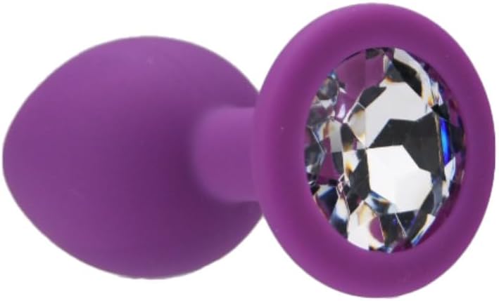 Loving Joy Jewelled Silicone Butt Plug Purple -Small