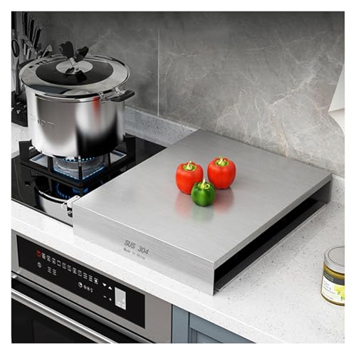 QSTGX Cubre Encimeras De Cocina Gas Protector Encimera Fabricada en Acero Inoxidable para encimeras, fregaderos, autocaravanas y cocinas eléctricas(B-2.0mm,40x48x7cm)