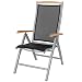 Produktbild ib style® Diplomat Hochlehner | Klappstuhl | Aluminium -Textilen -Teakholz |Mehrfach gewebt | Silber