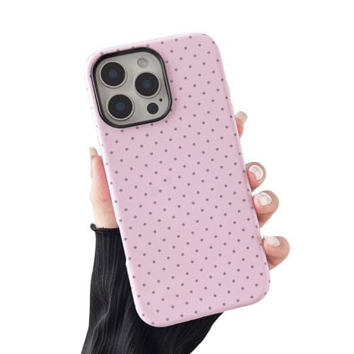 Sayoaho Compatible with iPhone 14 Pro Case, Fashion Cute Polka Dot Pattern Aesthetic Design for Women, Soft TPU and Hard Back Shockproof Phone Case for iPhone 14 Pro 6.1 inch, Pink by Sayoaho - Used condition - US$6.69
