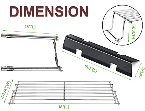Blackhoso 7635 Flavorizer Bars Porcelain-Enameled And 69785 Grill Burner Tubes, 69866 Warming Rack For Weber Spirit I Ii 200 Series Gas Grills With Front Control, Spirit E/S210 E/S 220 #TOP1