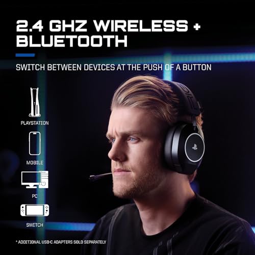 Image of RIG R8 Spectre PRO HS Dual Wireless Gaming Headset for PlayStation and PC | PS5, PS4, USB, Mobile - Wireless 2.4GHz / Bluetooth - Graphene Drivers, 3D Audio, Noise-Canceling Mic, RGB Charging Base
