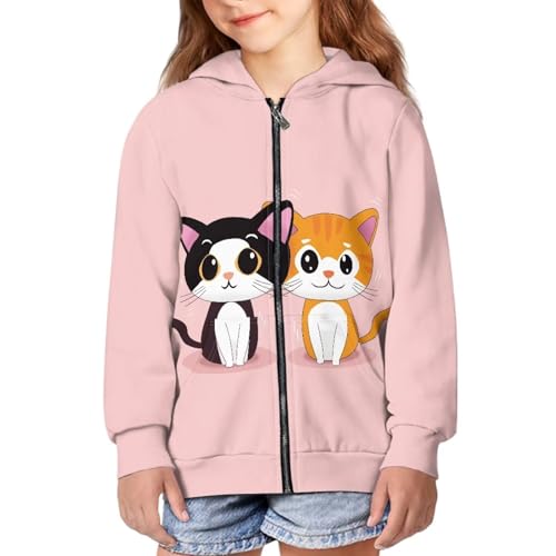 Girls Zip Up Hoodie Sweatshirt 3D Pattern Hoody Coat with Pocket4