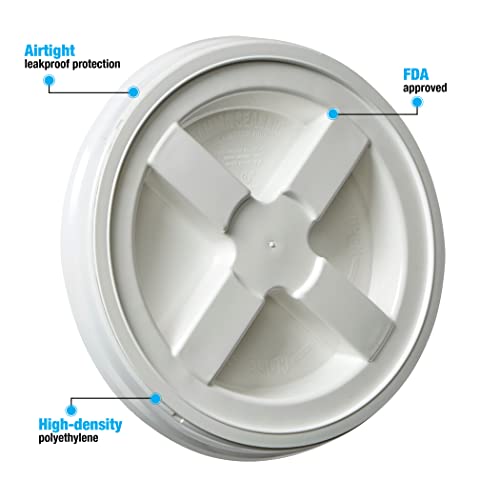 Bucket Kit, Six 3.5 Gallon Buckets With White Gamma Seals #TOP3