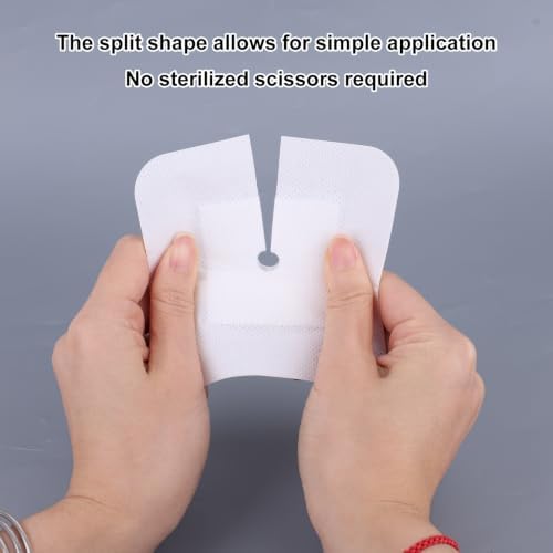 NQEUEPN 100pcs Split Drain Adhesive Bandages, 4"x4" Feeding Tube Pads — 사진 5