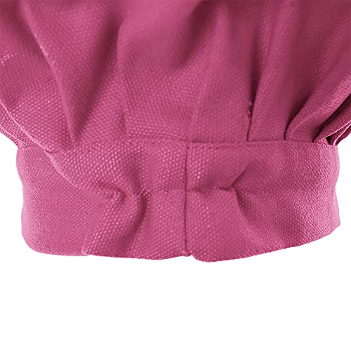 Toptie Chef Hat For Kid & Adult, Cotton Elastic Adjustable Kitchen Cooking Baking Hat-Hot Pink-S #TOP2