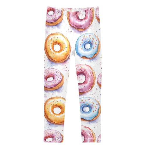 Boccsty Donuts Watercolor Sweet Girls Leggings Kids Yoga Pants Dance Active Tights 4T