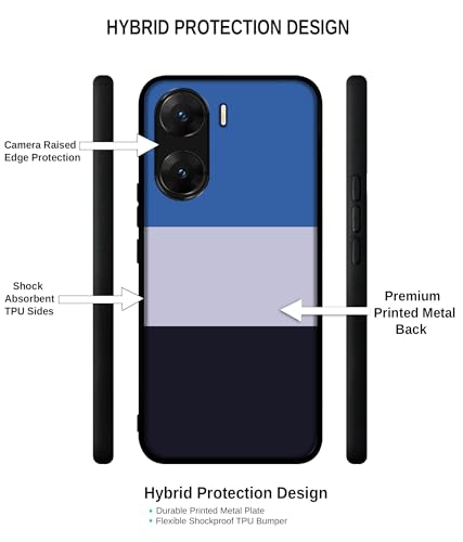Image of Three Color Stripes Design Premium 2D Printed Metal Back Case Cover for Vivo V29E 5G